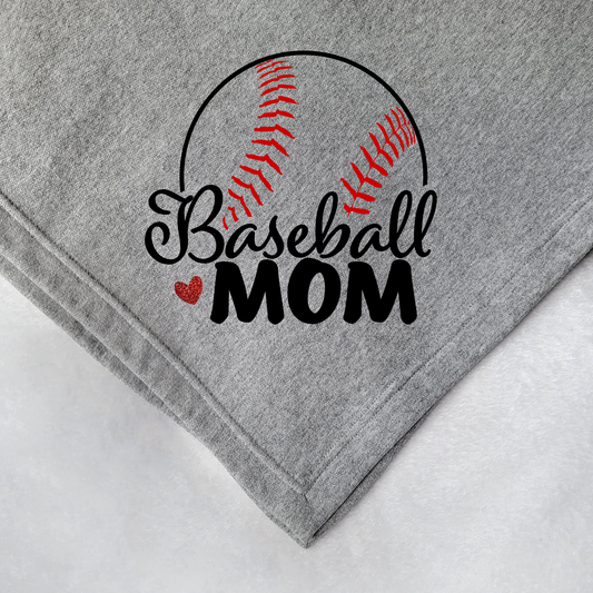 Baseball Mom Fleece Sweatshirt Blanket