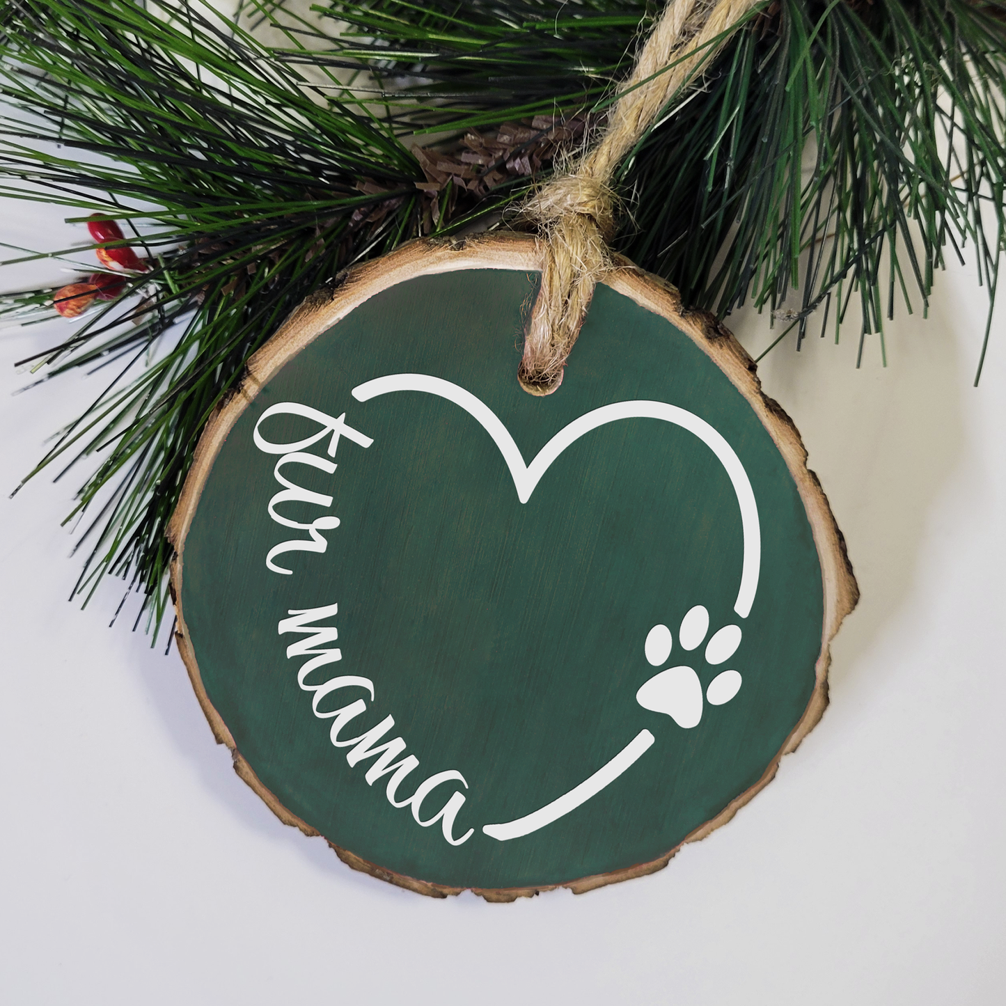 Fur Mama Wood Slice Ornament