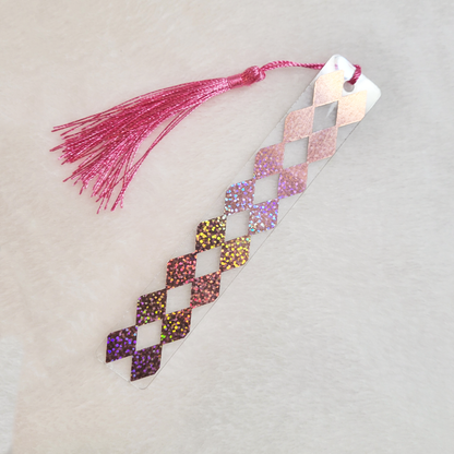 Glitter Argyle Acrylic Bookmark