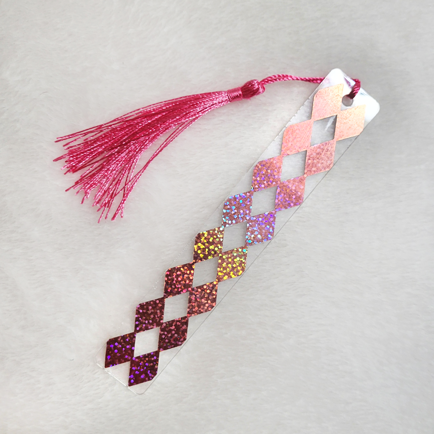 Glitter Argyle Acrylic Bookmark