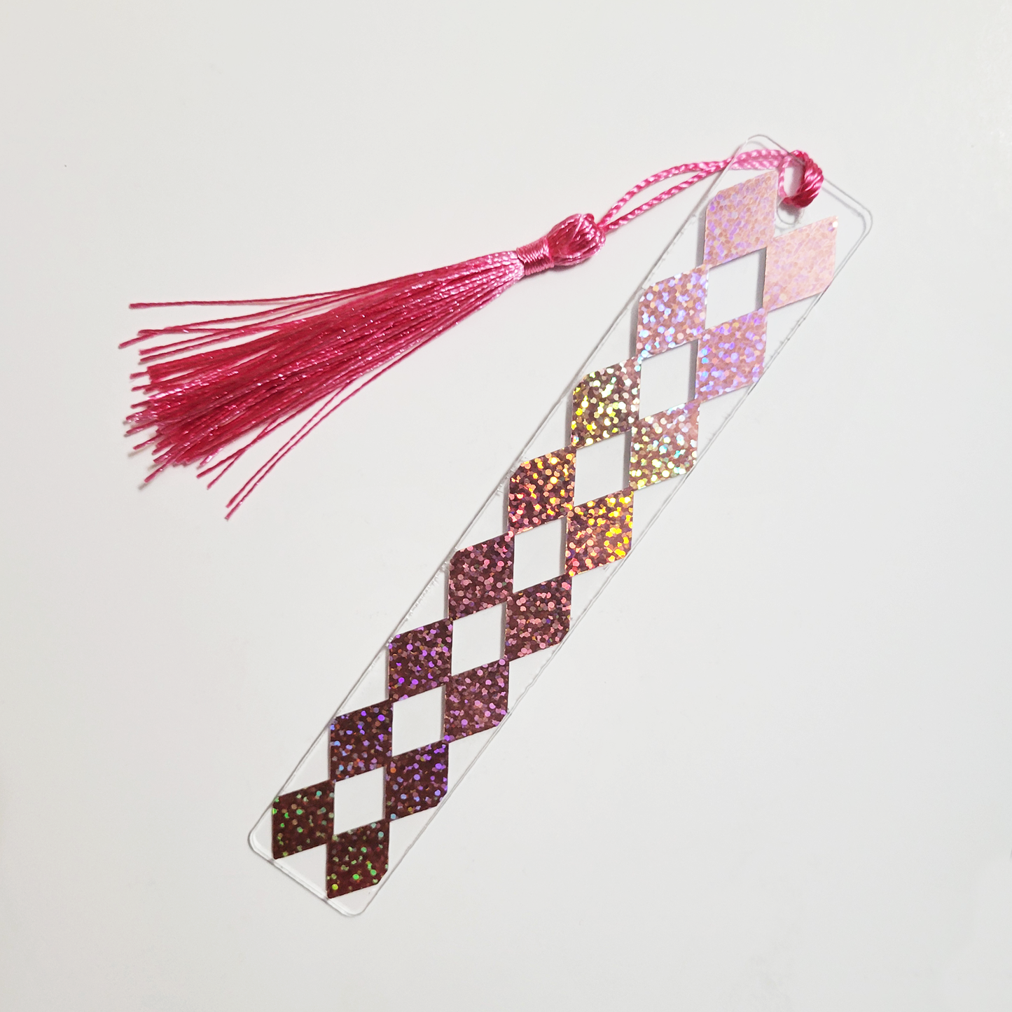 Glitter Argyle Acrylic Bookmark