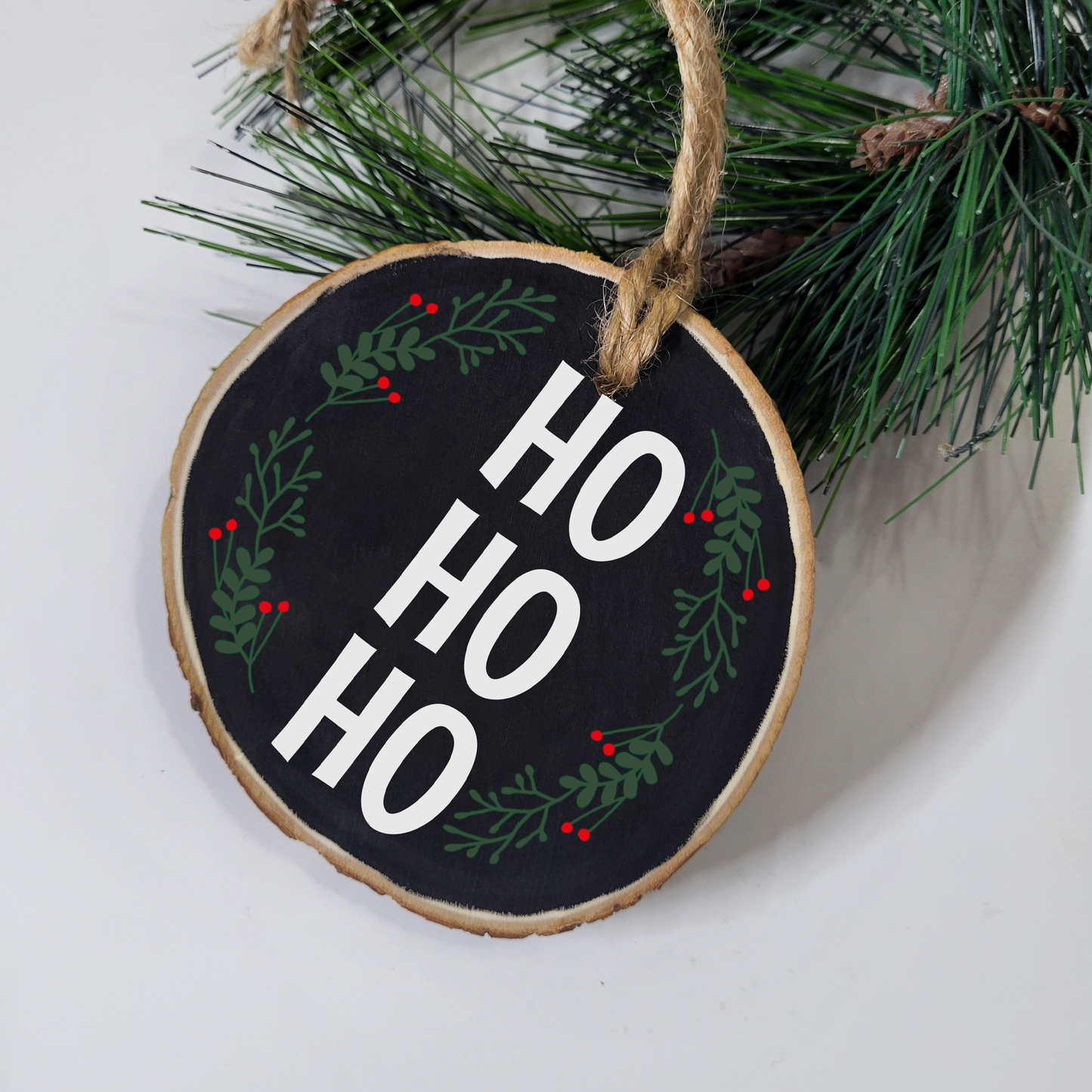 Ho Ho Ho Wood Slice Ornament