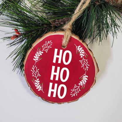 Ho Ho Ho Wood Slice Ornament