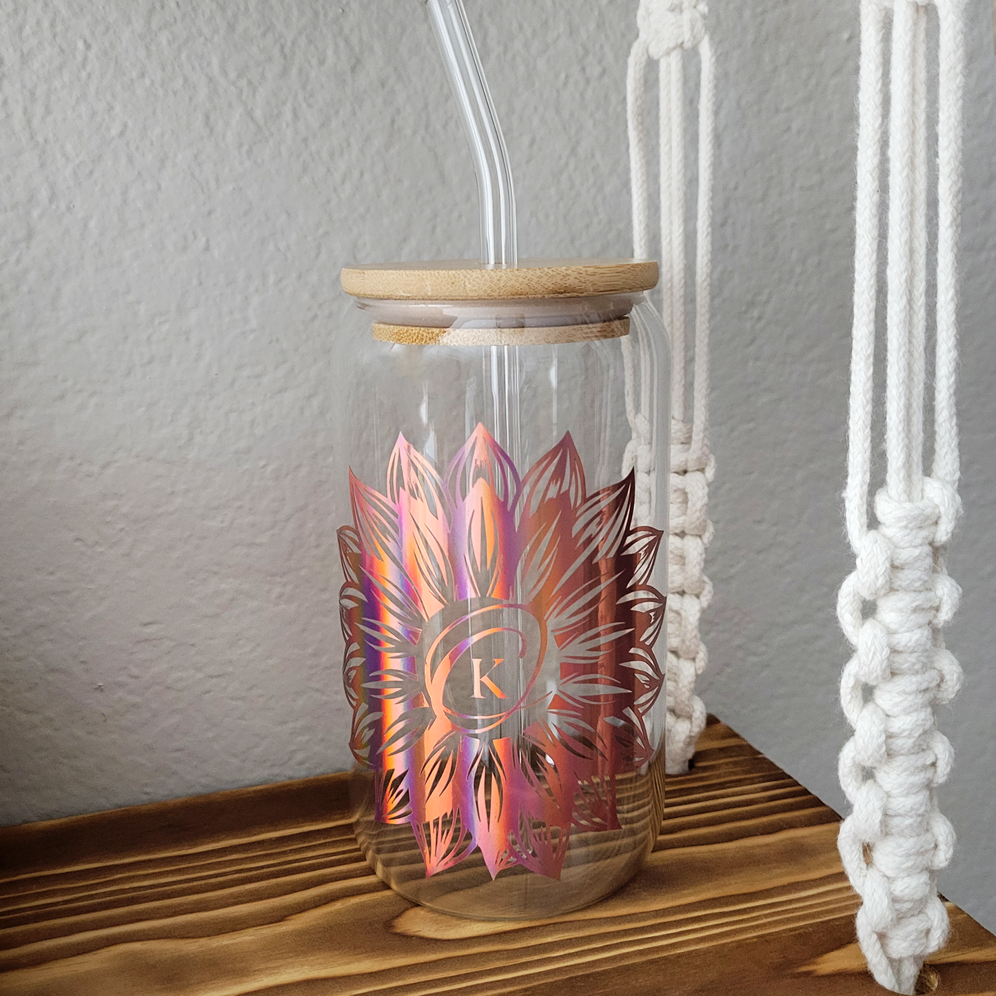 Sunflower Shine Glass Can