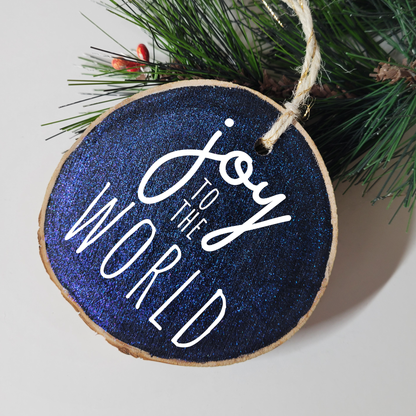 Joy to the World Wood Slice Ornament