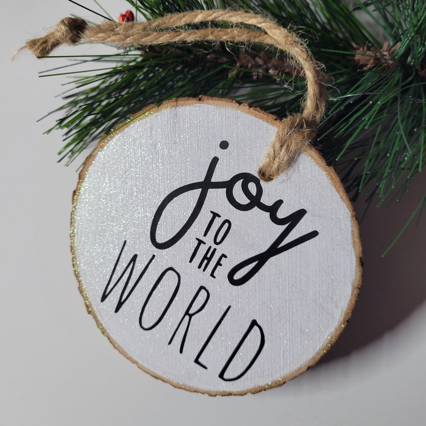 Joy to the World Wood Slice Ornament