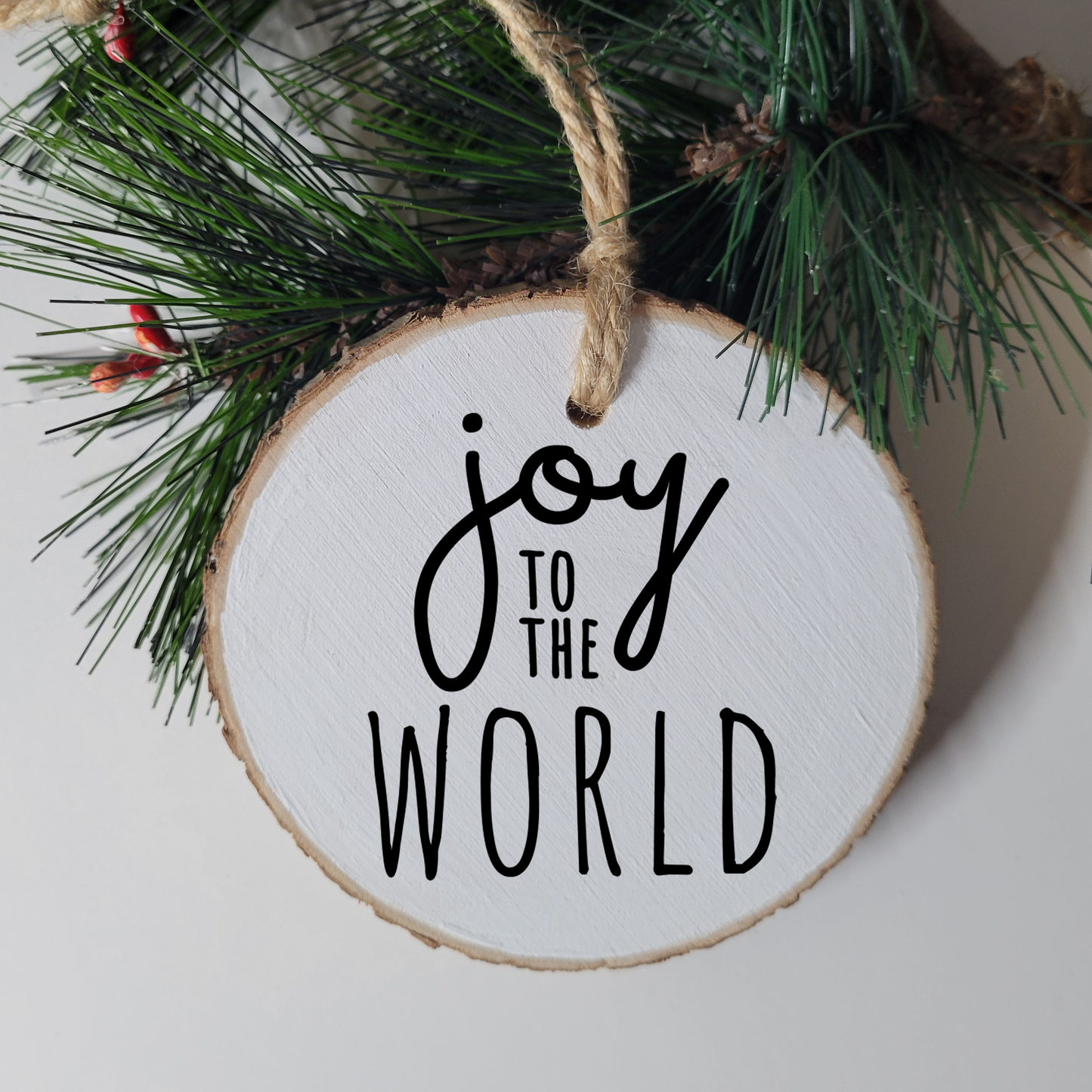 Joy to the World Wood Slice Ornament