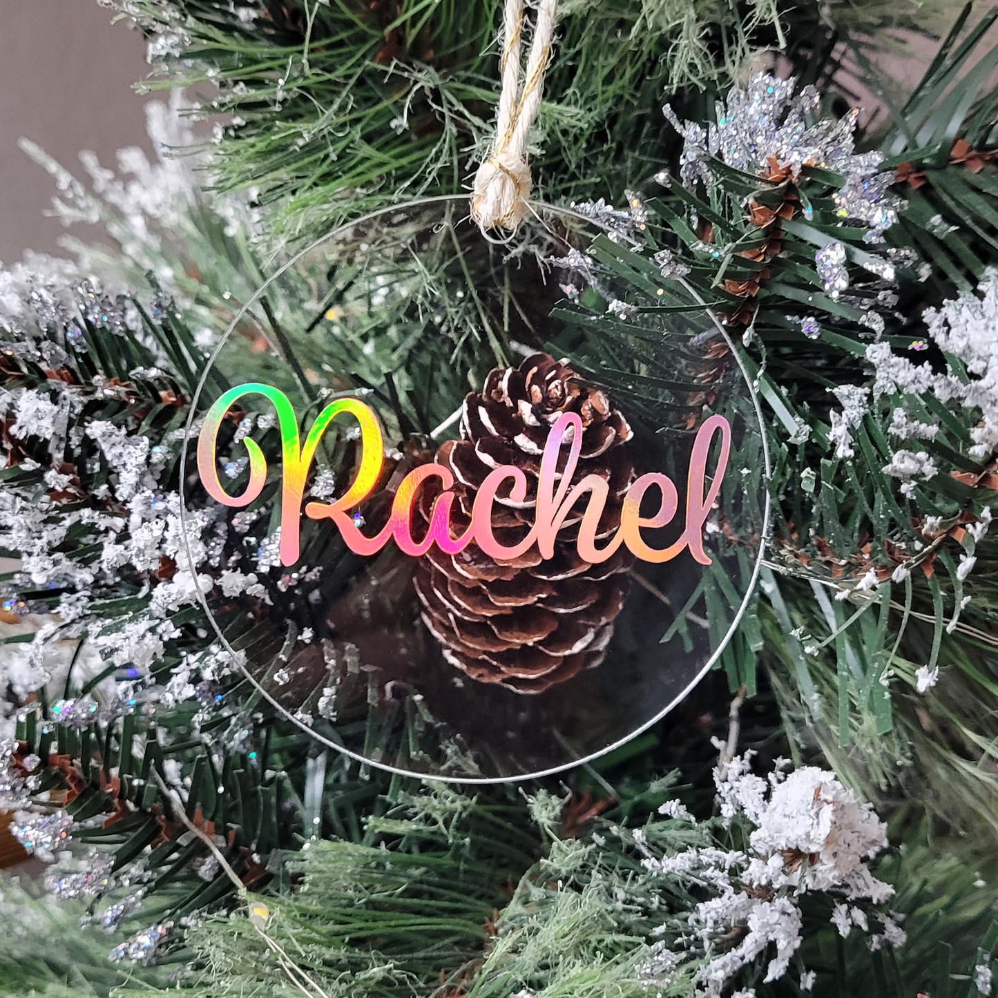 Holographic Personalized Acrylic Ornament