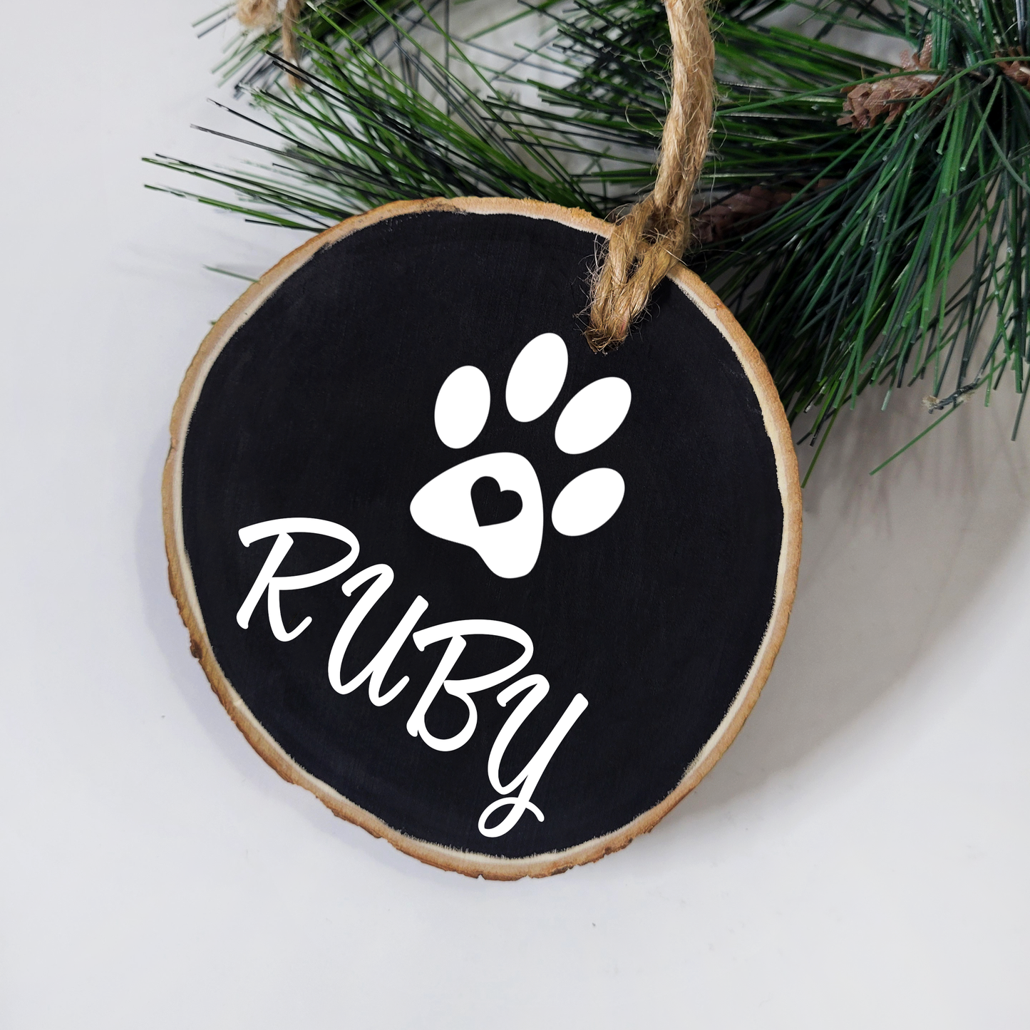 Santa Paws Wood Slice Ornament