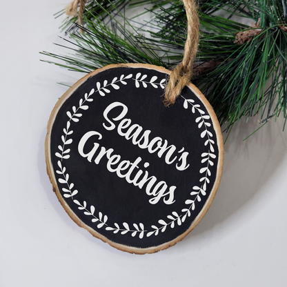 Season's Greetings Wood Slice Ornament