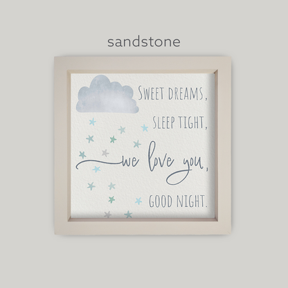 Sweet Dreams Framed Wall Art in Blue