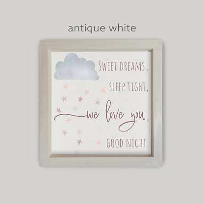 Sweet Dreams Framed Wall Art in Pink