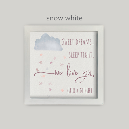 Sweet Dreams Framed Wall Art in Pink