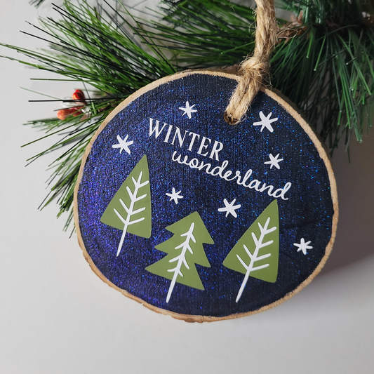 Winter Wonderland Wood Slice Ornament