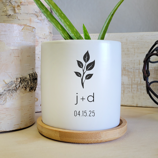 Bride + Groom Ceramic Planter Pot