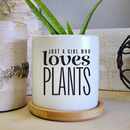 Girl Who Loves Plants Succulent Ceramic Planter Pot