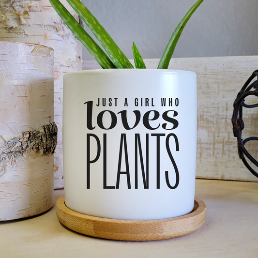 Girl Who Loves Plants Succulent Ceramic Planter Pot