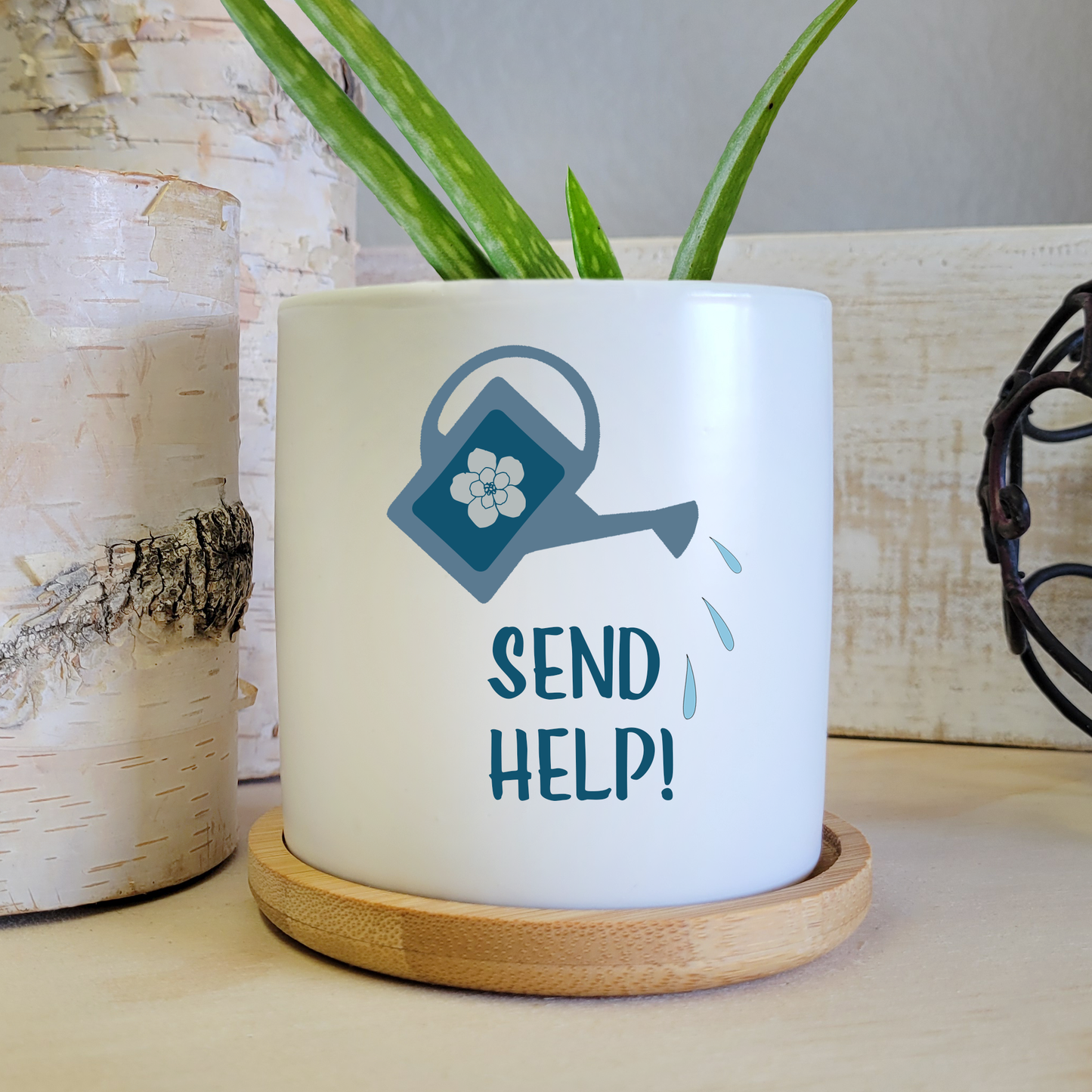 Send Help! Ceramic Planter Pot