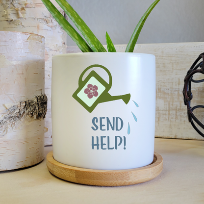 Send Help! Ceramic Planter Pot