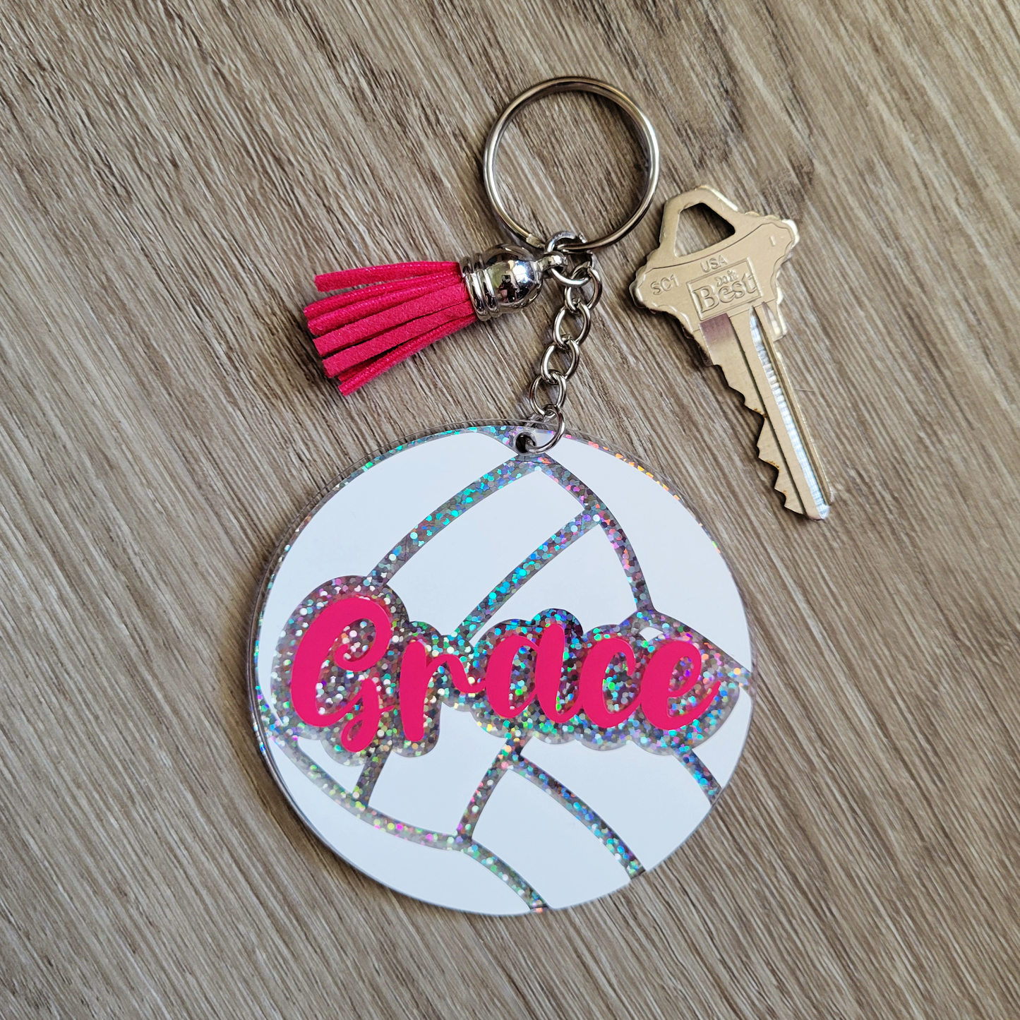 Volleyball Custom Acrylic Keychain